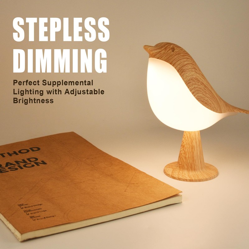 Deogos 2 Cute Bird Table Lamps Combo,Rechargeable Cordless Lamp with