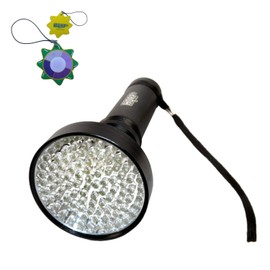 HQRP 100 LED's Professional BlackLight Torch Light with Large Coverage Area for Hotel Room Inspection Urine Detection Mineral Hunting Scorpions Hunting Arson Investigation + Sun Meter