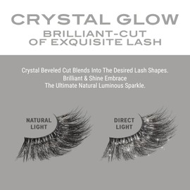 VLuxe Crystal Glow False Eyelashes, Natural Luster Faux Mink Fake Eye Lash with Special Cut, Luminous Shine & Subtle Sparkle for Stunning Natural Look (Marquise)