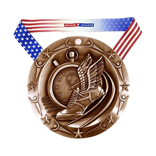 Decade Awards Track World Class Engraved Medal, Bronze - 3