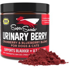 Super Snouts Urinary Berry Urinary Tract Supplements for Dogs & Cats, Made in USA, US & Canadian Blueberry & Cranberry Powder, UTI, Kidney Health Support, Bladder Support for Dogs (2.64 oz)