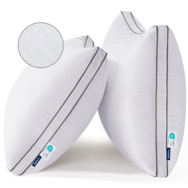 Bedsure Standard Pillows Size Set of 2 - Fluffy Standard Pillows 2 Pack, Bed Pillows for Sleeping Hotel Quality Gusseted Pillow with Down Alternative for Back, Stomach, or Side Sleeper