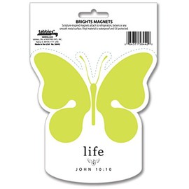Tabbies Bright's Scripture-Inspired Magnet, Life, Green Butterfly, 3"W x 5-1/2"H, Waterproof & UV Protected (58442)