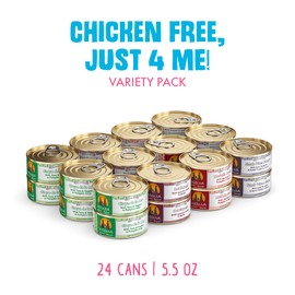 Weruva Classic Dog Food, Variety Pack, Chicken Free, Just 4 Me, Wet Dog Food, 5.5oz Cans (Pack of 24)