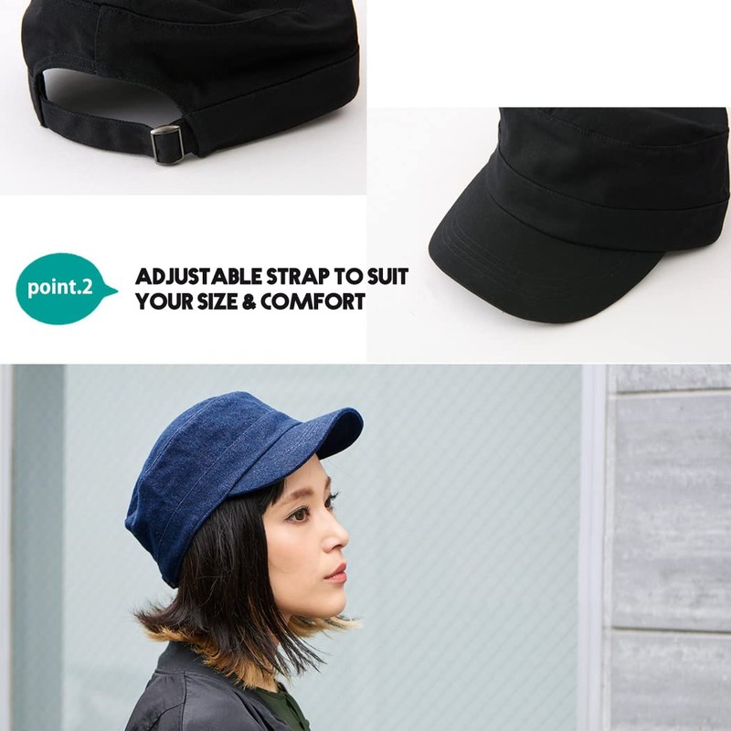 CHARM Cadet Military Army Cap - Mens Summer Cotton Painters