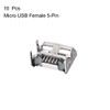 sourcing map 10PCS Micro USB Female Socket Connector Jack Port,