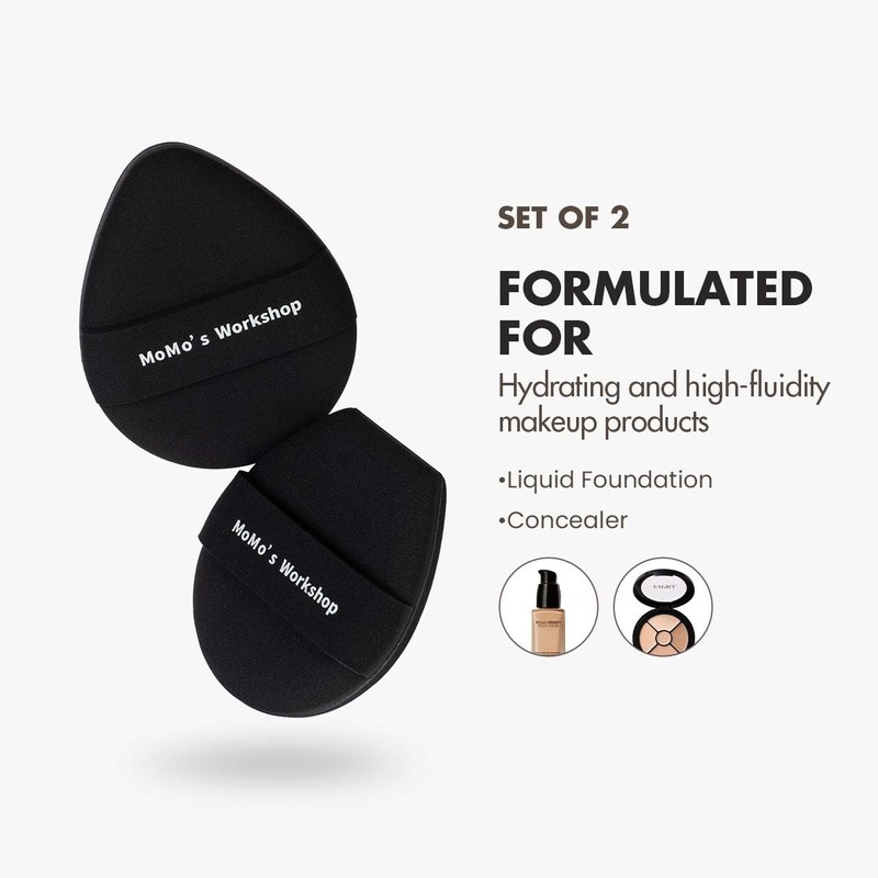 TATAMI Black Makeup Puff Set (Flat + Egg Shape) Rubycell,Cushion