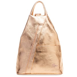 Caspar TL782 2 in 1 Leather Backpack Handbag, Rose Gold