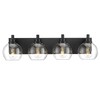 METWET Bathroom Light Fixtures, 4 Light Matte Black Vanity Light,