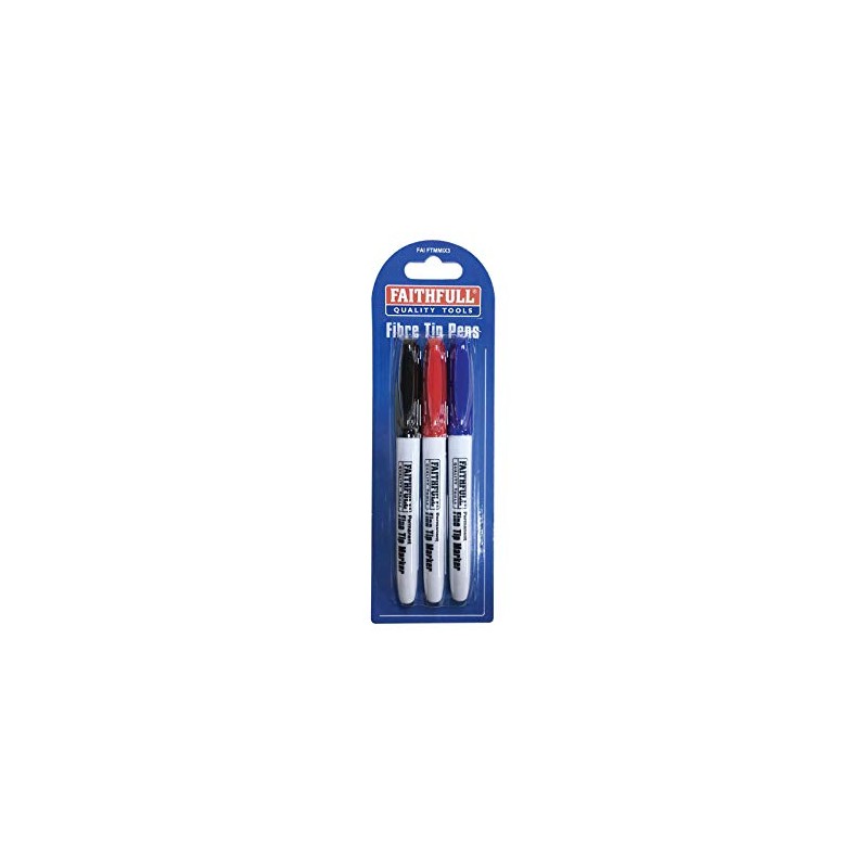Faithfull Fibre Tip Marker Pen Black (Pack of 2)