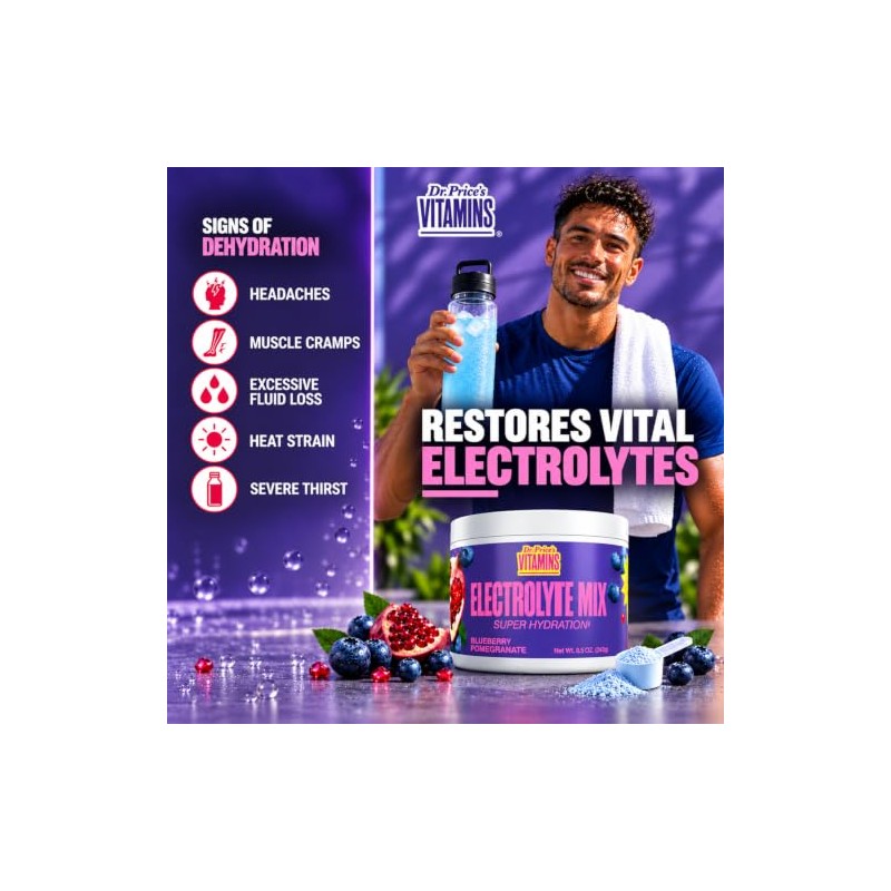 Electrolyte Mix Supplement Powder, 90 Servings, 72 Trace Minerals, Potassium,