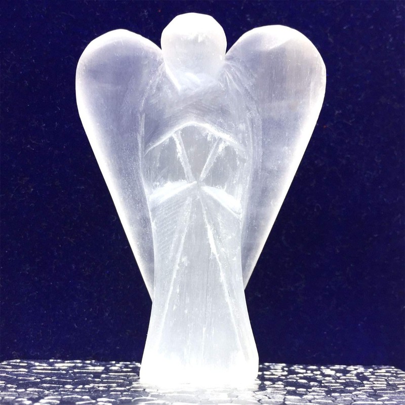 Nelson Creations, LLC 2 Inch Selenite Guardian Angel Figurine Hand-Carved