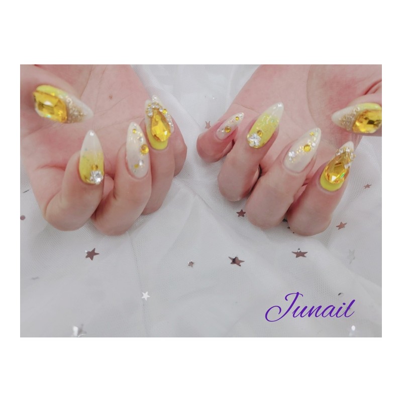 ❣️ Sunflower 2 Handmade Nail Tips ✨ - Long Ballerina