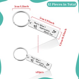 Baipilu 12Pcs Coworker Appreciation Gift Funny Coworker Gift for Women Men Inspirational Keyring Gift Thank You Gift for Boss Coworker Going Away Gift Employee Keyring Gift Colleague Keyring Gift