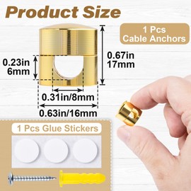 HINZIC Gold Cable Anchor, Adjustable Cord Holder for Desk, Self-Adhesive Phone Charger Organizer, with Adhesive Pads for Office and Home Use