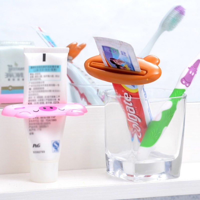 12 Pcs Toothpaste Tube Squeezer Dispenser Toothpaste Clips Cartoon Animal