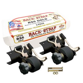 2 Pack, Rack Strap, The Original American Made Ladder Rack Tie-Downs, Round Mounting Bracket, RS6K Ladder Rack T-Downs, Black 1 3/4 Inch Diameter Round Mounting Bracket, Bolt Hardware Included
