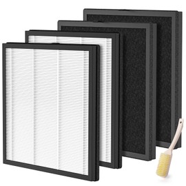 Panlyh 4 Pack HAP605 Air Purifier Replacement Filter Fit for XenonLab HAP605/HAP607 & FreAire HAP605/HAP607, 3-in-1 High-Efficiency HEPA Activated Carbon Filters, Double-Sided Filters for Home