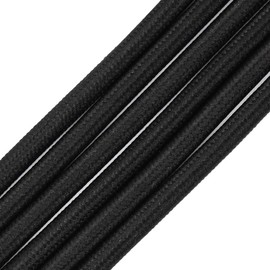 32.8ft Fabric Cloth Covered Round Wire,PRUNLLA Vintage 18/2 Industrial Electrical Lamp Cord, 18-Gauge Antique Style for Retro Lamp, DIY Projects (Black)