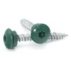 Low Profile Mechanical Galvanized Roofing Screws Green Finish - #10
