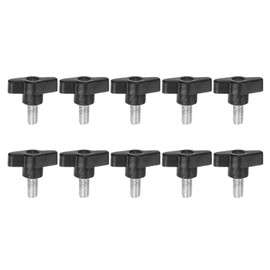 QUARKZMAN Pack of 10 Thumb Screws with T Wing Knobs, M8 x 16 mm, Plastic T-Head Clamping Screw, Wing Screw, Grab Handle, 36 mm Clamping Button, Thumb Screw, Tension Screw Hand Knob for Machine