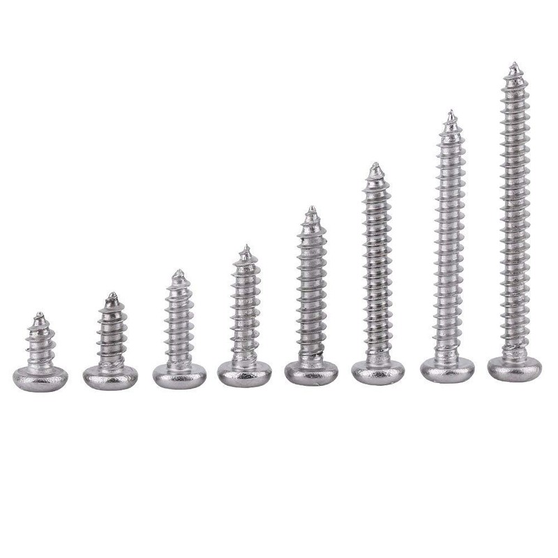200pcs M3 Tornillos Autorroscante de 304 Acero Inoxidable Tornillos de