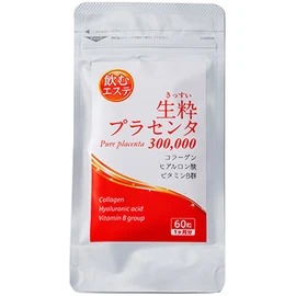 Aena Derived Placenta 300,000 (Pig Placenta, 10,000 mg/day x 30 day supply), Small Grain Type, 60 Tablets (Collagen, Hyaluronic Acid, Vitamin B Blend), Beautiful, Energetic, Youthful