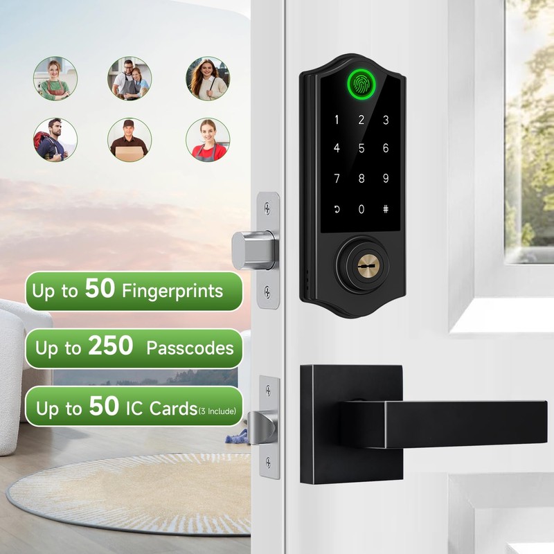 Harfo Fingerprint Smart Door Locks with Handles, App Control, Keyless
