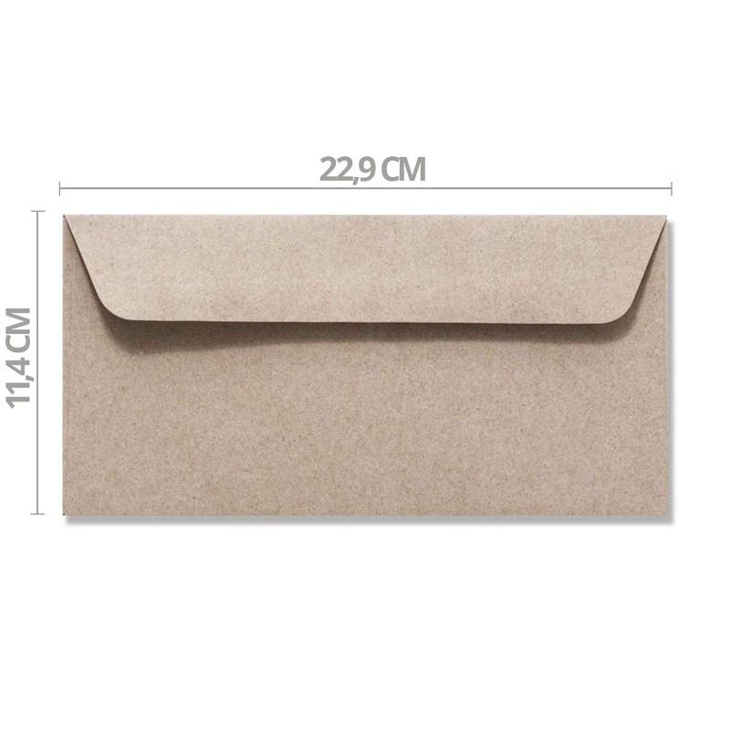 DL Envelopes, Recycled, Natural Grey, 114 x 229 – Bulk