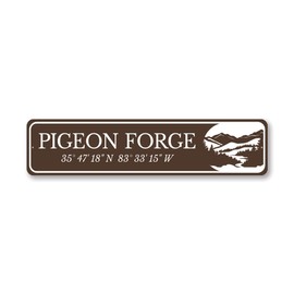 Pigeon Forge Coordinates Sign - 3 x 13