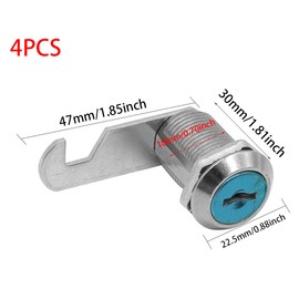 KtbeYTi 4 Pieces 30mm Mailbox Lock Durable Lever Lock Furniture Lock for Mailboxes, Cabinet Doors, Drawer