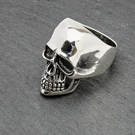 Biker Ring 925 Sterling Silver CHUNKY Heavy Skeleton Skull Rings for Men, Skull Gothic Punk Biker Ring Size: R T W U Y Z (R)
