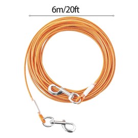 20FT Dog Tie Out Cable for Large Dogs,Dog Chains for Outside,Durable Dog Runner Tether Line for Outdoor,Heavy Duty Dog Tie Out Cable for Large Dogs Up to 125lbs
