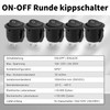 Pack of 5 Toggle Switch 12 V, Rocker Switch 12