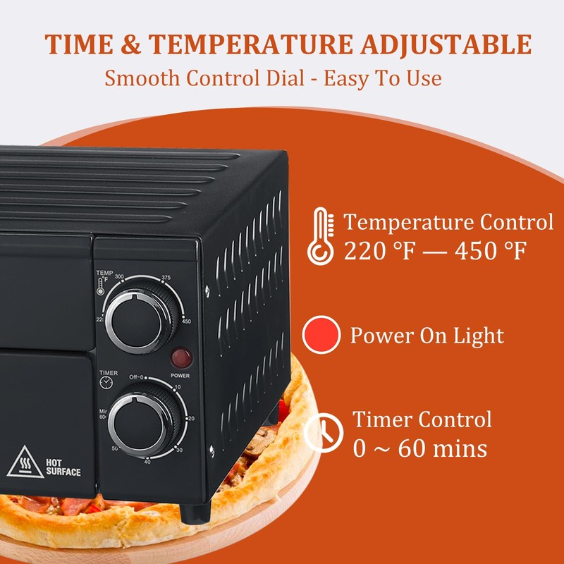 Anatole Electric Pizza Oven 12" 1800W Indoor Countertop Pizza Maker