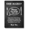 Please Ask Before You Eat, Food Allergy and Intolerance Warning