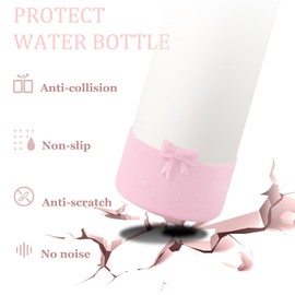 DEWJDFSC Bow Protective Silicone Boot Compatible with Owala 32oz,Protective Sleeve Bottom Bumper Protector for FreeSip, Twist, and Flip Stainless Steel Water Bottles (Pink)