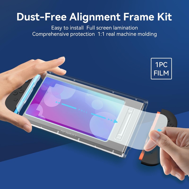 GeekShare Switch 2 Screen Protector,Dust-Free Alignment Frame,9H Tempered Film –