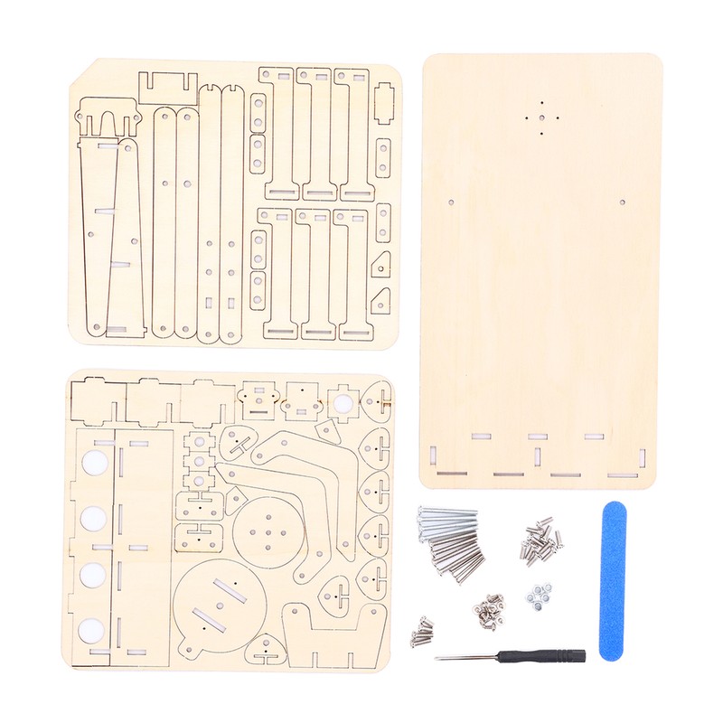 Robot Arm Building Toy Hydraulic Wooden Mechanical Model Tool Set