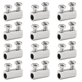 Biaungdo 12 Pcs Stainless Steel Wire Rope Cable Clamp, Adjustable New Upgrade Double Hole Wire Rope Clamp Fastener