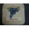 6 MERLOT Wine fabric pieces 8"x8", design #2 - made for potholders - NEW