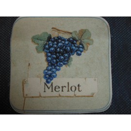 6 MERLOT Wine fabric pieces 8"x8", design #2 - made for potholders - NEW
