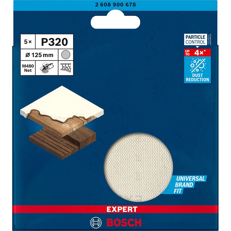 Bosch 5 x Expert M480 Sanding Net (for Paint on