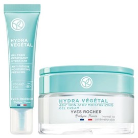 Kit Hydra Vegetal: Crema facial en gel hidratante 48 h piel normal a mixta y contorno de ojos en gel hidratante. Yves Rocher