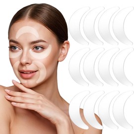 12 Pcs Silicone Eye Patches for Wrinkles, Reusable Eye Wrinkles Gel Pads, Washable Anti Wrinkle Silicone Under Eyes Patches, Non-slip Silicones Wrinkle Patche for Eyes Face Eyebrows(Transparent)