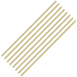 8PCS 4mm Brass Rod, Metal Solid Round Brass Rod Pin Lathe Bar Stock for RC Model Airplane Helicopter DIY Craft, 4mm / 5/32 inch in Diameter 300mm in Length