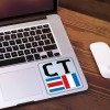 RetroPlanet Vinyl Sticker; Connecticut Nautical Flag, CT State Abbreviation Die