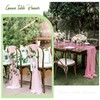 SAJOO Pink Cheesecloth Table Runner 1Pc 13ft Rustic Gauze Table