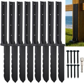 JTZFD 8Pcs Fence Post Repair Kit, Quick Fix Broken/Wobbly Wooden Fences