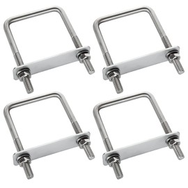 Pack of 4 U Shackles, U Screw, U-Bolts, U-Bolts, Square Stainless Steel U Screws, Heavy Duty, with Frame Plate Washers Durable, for Towing, Cars, Ships